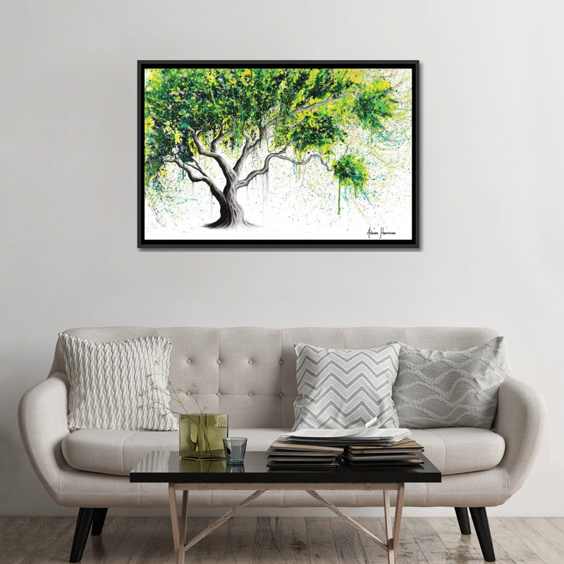 Figuier Funky par Ashvin Harrison - impression, Aucun mat, H 32 po x l 48 po x 1,5 po, Toile avec cadre noir