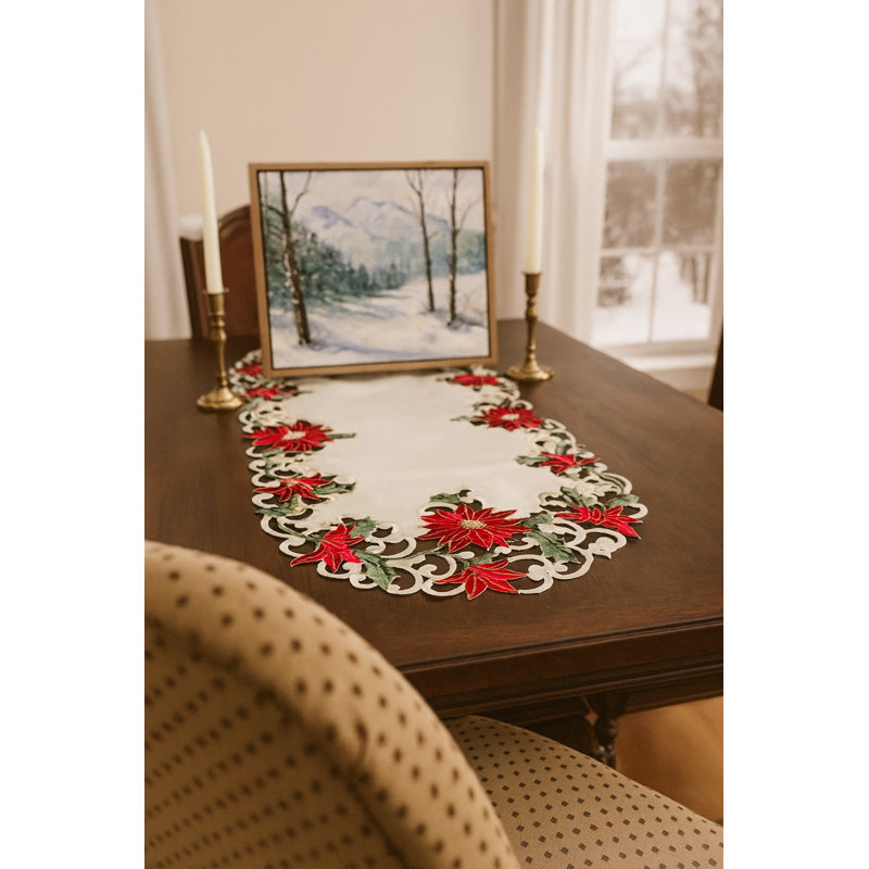 Chemin de table Christmas Poinsettia, L 28 po x l 14 po