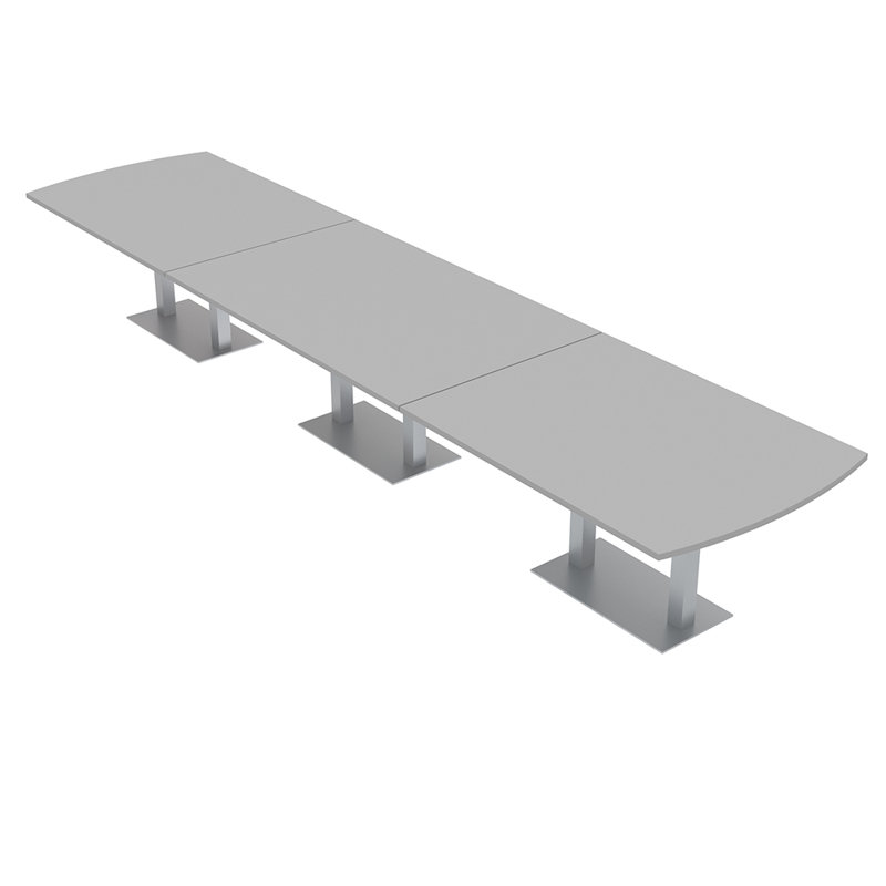 Table de conférence Pavert Arc, Argent argent, Brouillard gris, H 30 po x l 216 po x P 48 po