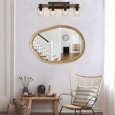 Irregular Wall Mirror Decorative, Asymmetrical Mirror For Wall Decor, Wavy Accent Mirrors For Living Room Bathroom Bedroom Entryway, Abstract Irregular Shape Curvy Mirror, 32"X22"