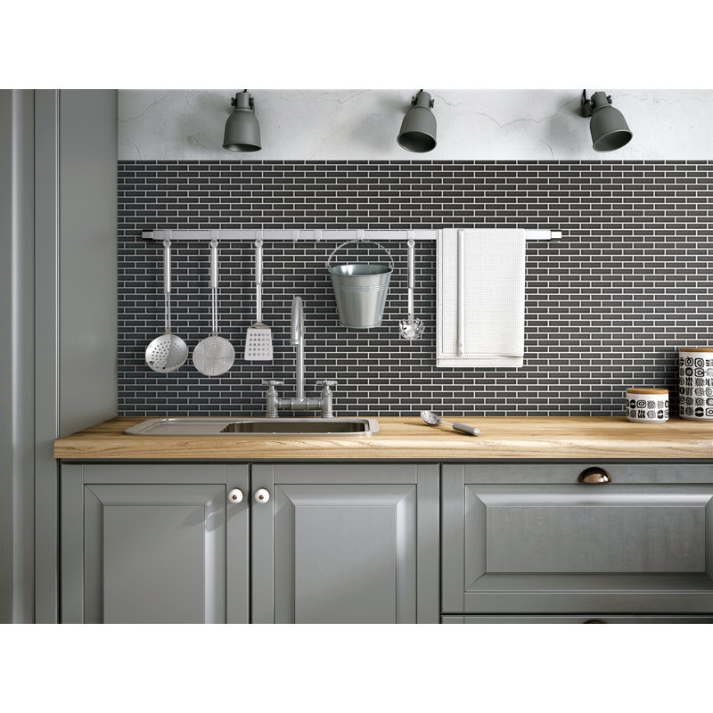 Savvy 11 in. x 12 in. Glossy Porcelain Floor and Wall Tile (13.86 sq. ft./Case), Pewter