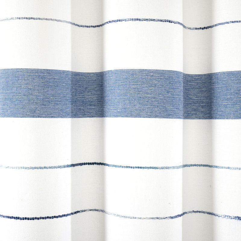Rideau de douche rayé simple, Bleu marine / blanc