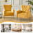 Consolata 37" H Velvet Wingback Chair with Button Tufting and Metal Legs-1272440852