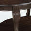 Table basse ovale en bois de 42 po pour le salon, table basse à 2 niveaux en bois massif avec tablette de rangement ouverte-2117827231