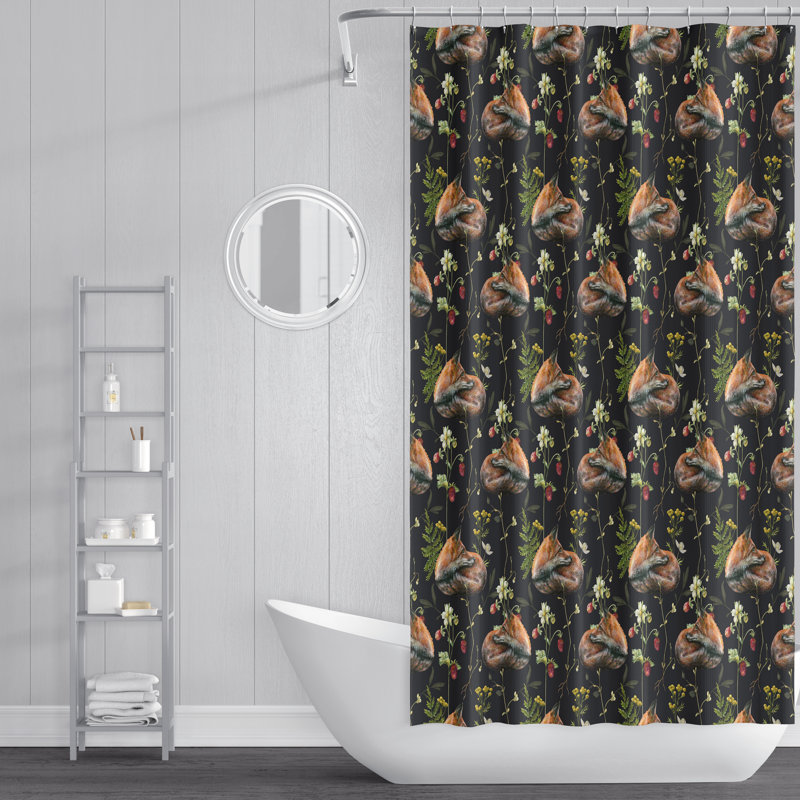 Rideau de douche simple + crochets, H 83 po x l 70 po