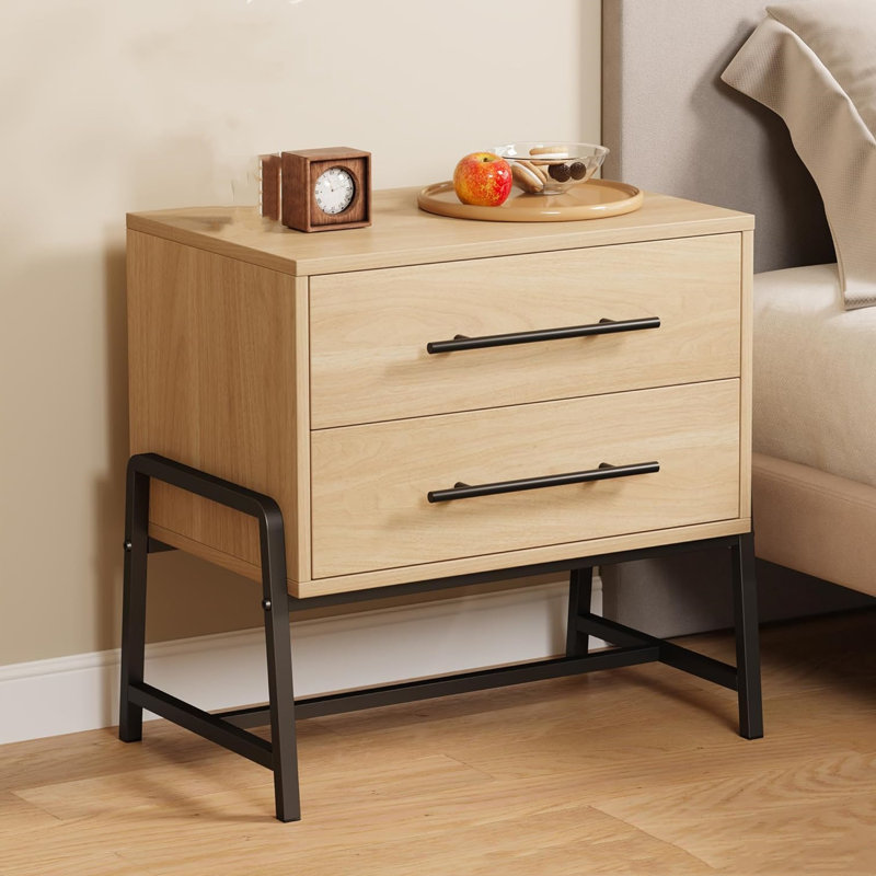2 Drawer Bedside Table, Brown