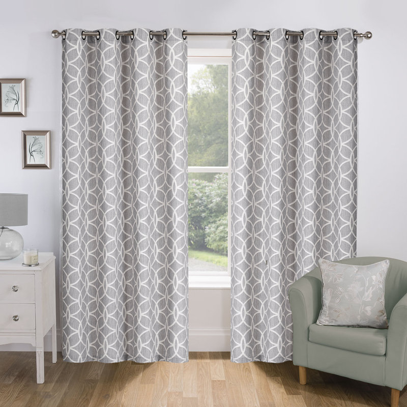 Paire de rideaux semi-transparents avec œillets Ryel