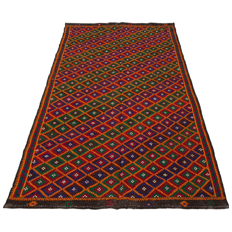 Tapisserie Amyri rouge foncé Kilim 5 pi 9 po x 11 pi 11 po