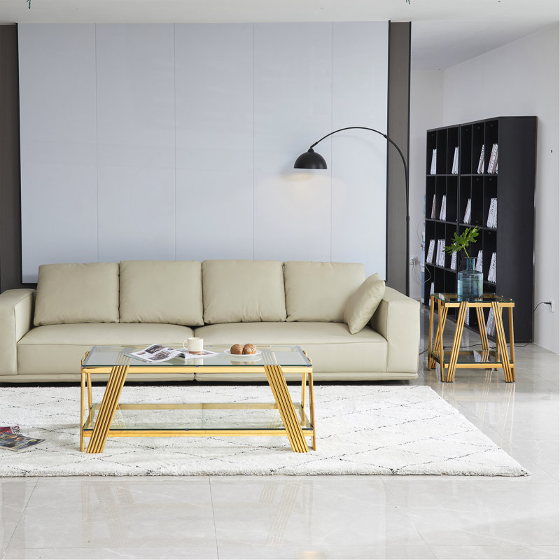 Ensemble de tables basses Modern, Doré
