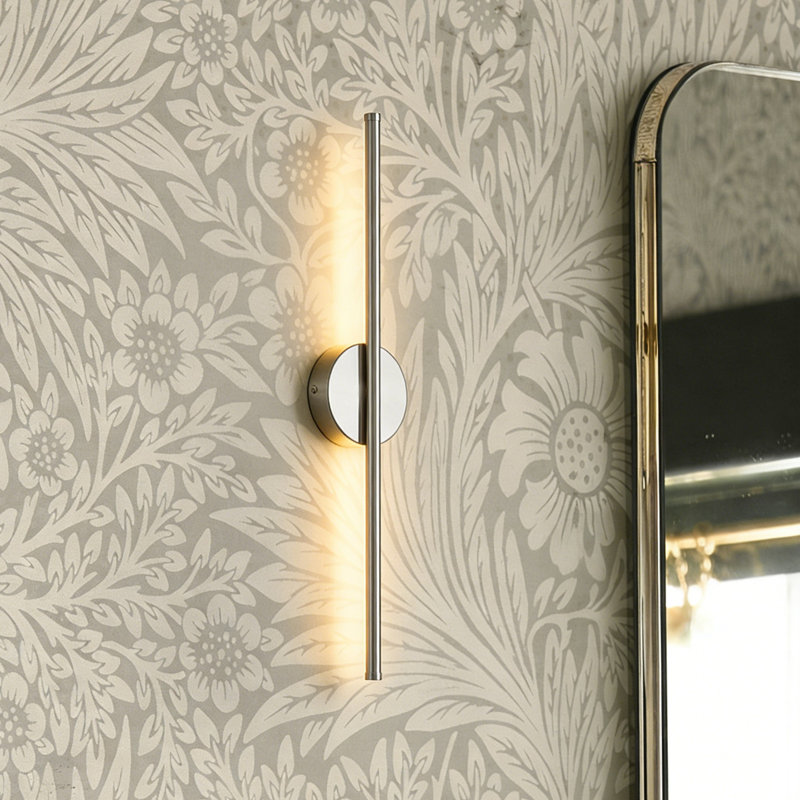 Applique murale semi-encastrée Brynie, Nickel, H 23,6 po x l 4,3 po x P 1,77 po