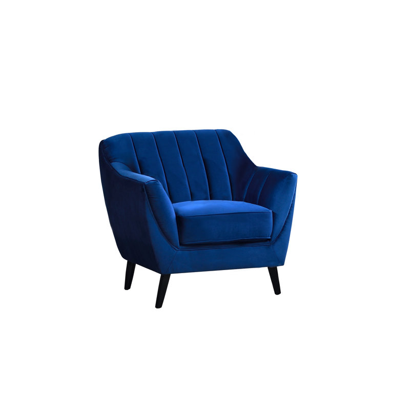 Chaise, velours bleu marine, 100 % polyester bleu