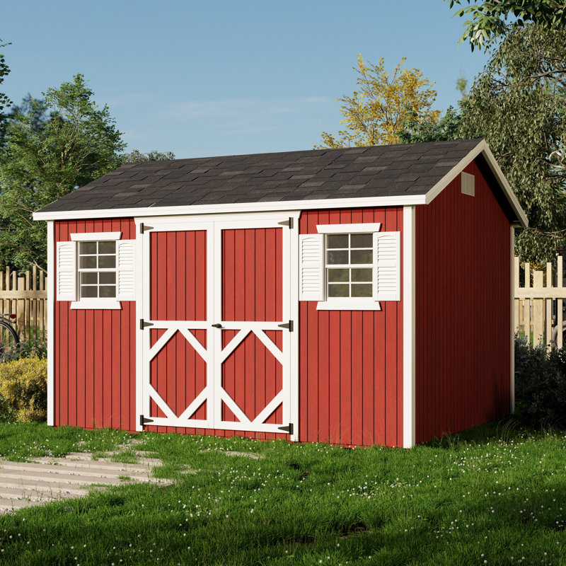 Classic Workshop Outdoor Wood Storage Shed, 10' x 12', Yes