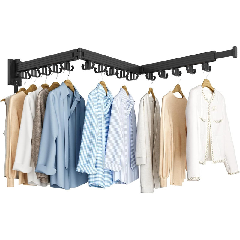 Upgraded Wall Mounted Drying Rack - 3-Fold Design With 24 Hooks