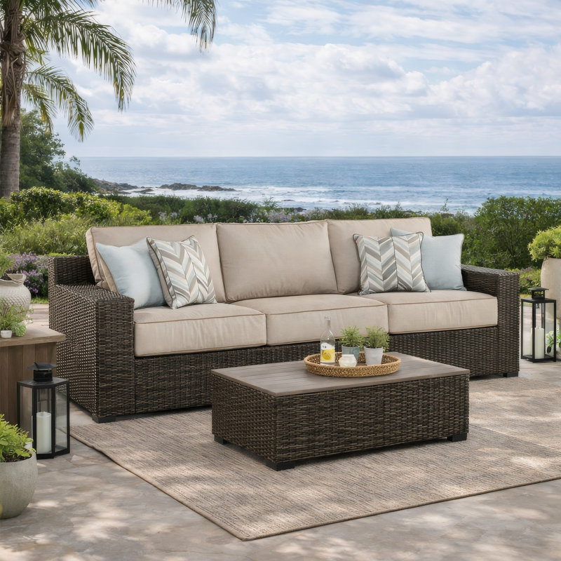Sadru 97.38'' Wide Patio Sofa with Cushions