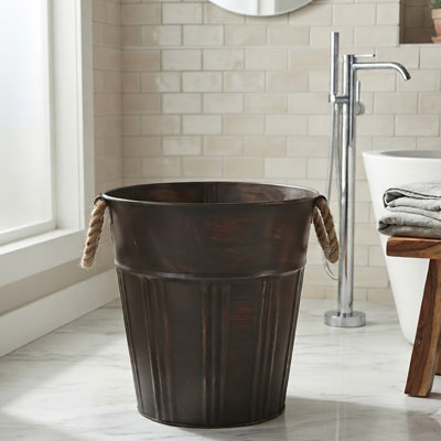Stainless Steel Wastebasket | 7 Qt Modern Trash Bin for Bathroom, Kitchen & Home Office | 10.2" x 10.7"