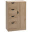Armoire de rangement autoportante, armoire de plancher avec 4 tiroirs et porte-1400334313