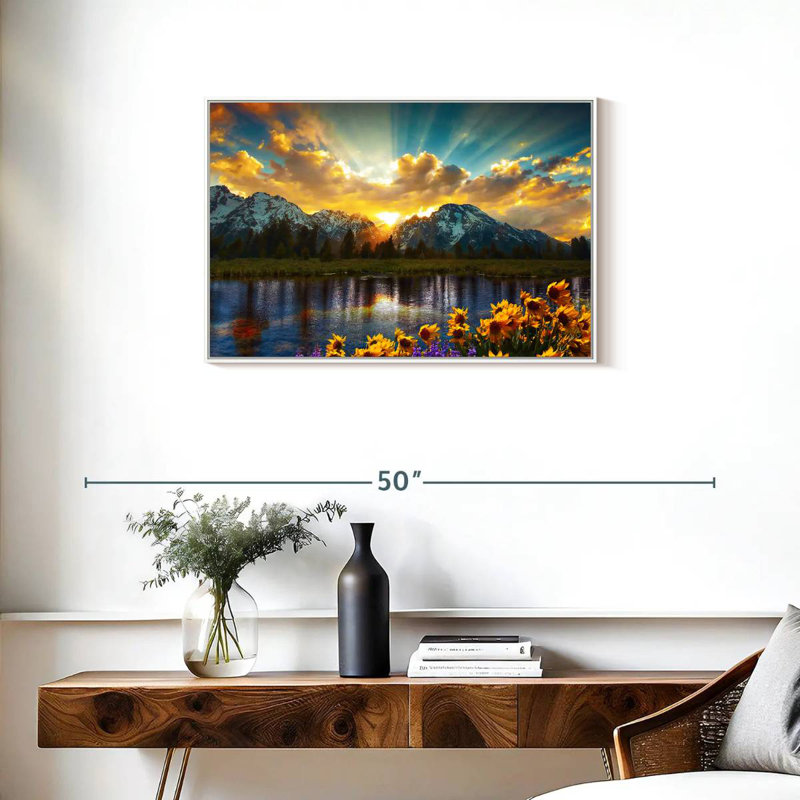 Grand Teton, Cadre flottant blanc, 31 po x 21 po