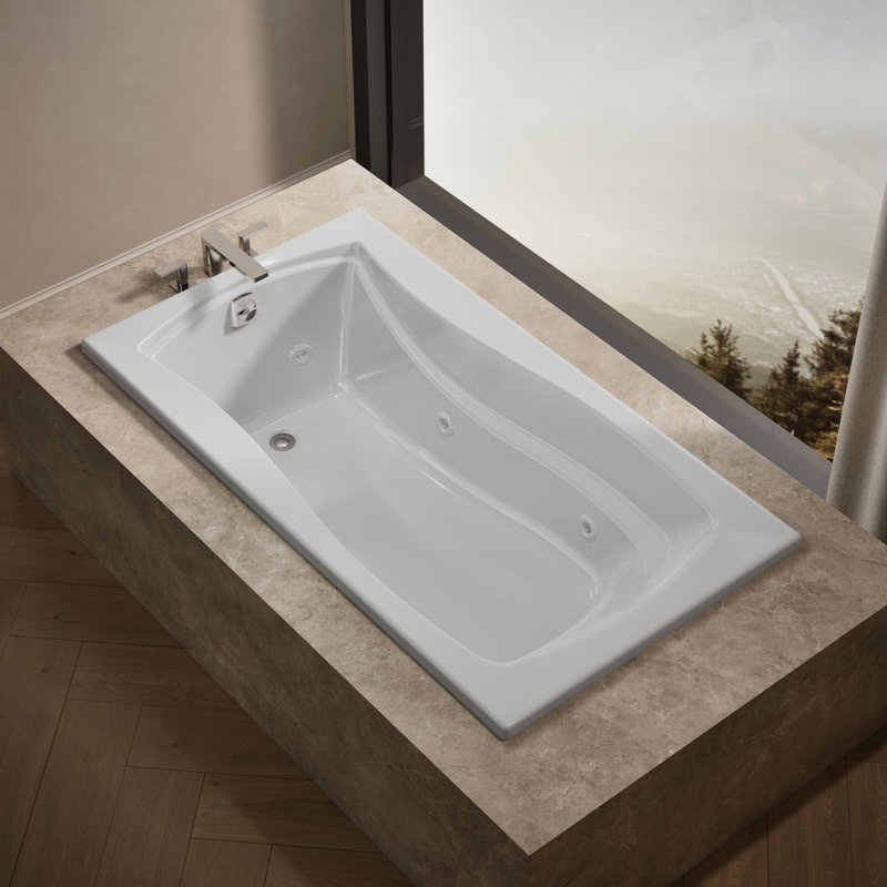 Mariposa 66" x 35.875" Whirpool Bathtub, Blanc