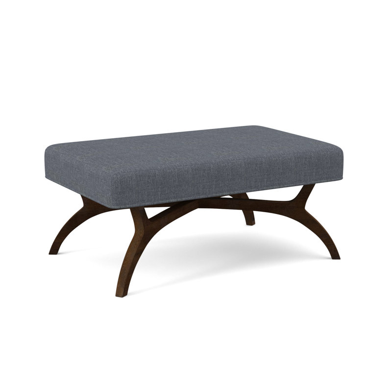 Ansel Upholstered Bench, American Walnut, Elise Harbor