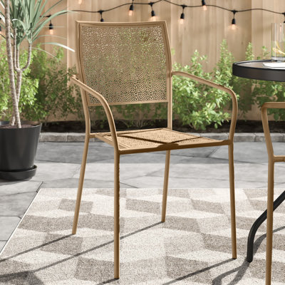 Fauteuil de patio intérieur / extérieur en acier de qualité commerciale avec dossier carré