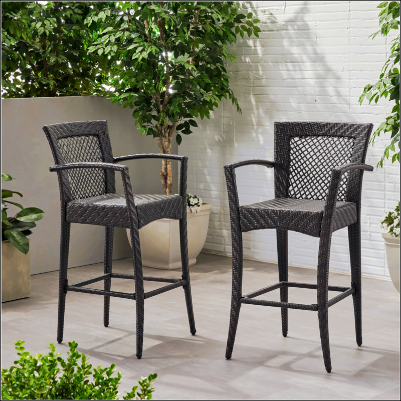 Outdoor 46" Wicker Barstool