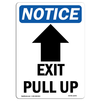 Exit Pull up Sign with Symbol