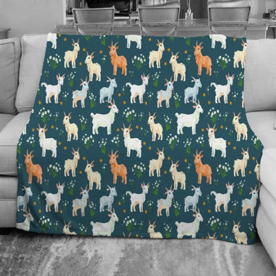 Country Goat Goat Fleece Blanket