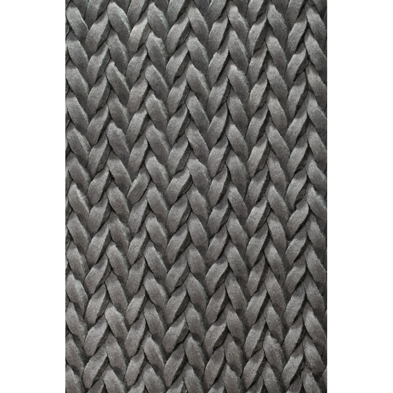 Quinte Solid Colour Wool Area Rug, Rectangle 120 x 170cm