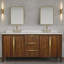 Ferrero 72 in. Double Sinks Carrara White Marble Bath Vanity in Noir Juglans with Satin Gold Hardware-1390431850
