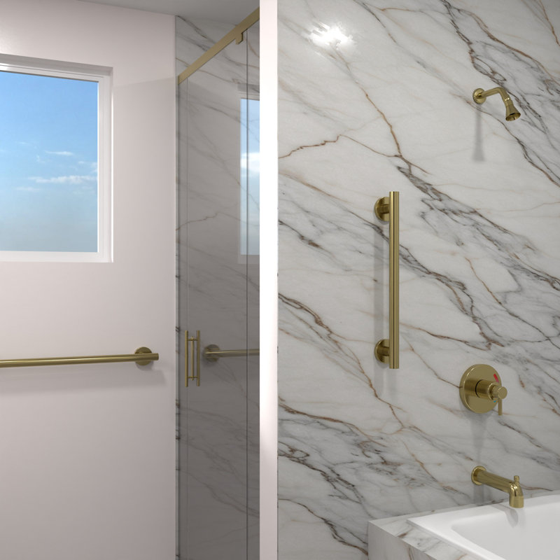 Horizon  12 in. x 1.25 in. Grab Bar, ADA Compliant for Bath and Shower Safety (500 lb. Capacity) in Brushed Gold, 12