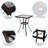 Rectangular Metal Outdoor Bistro Table With Umbrella Hole , 28.3'' in. W 28.3'' in. D