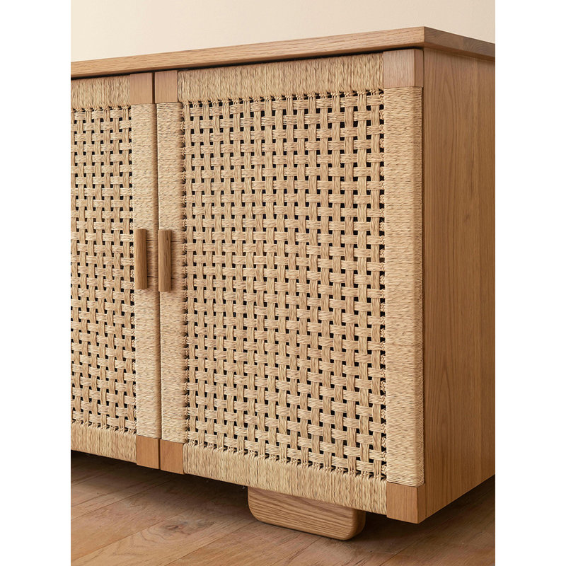 Solid Wood Braided Rope Accent Cabinet Solid Wood Accent Cabinet