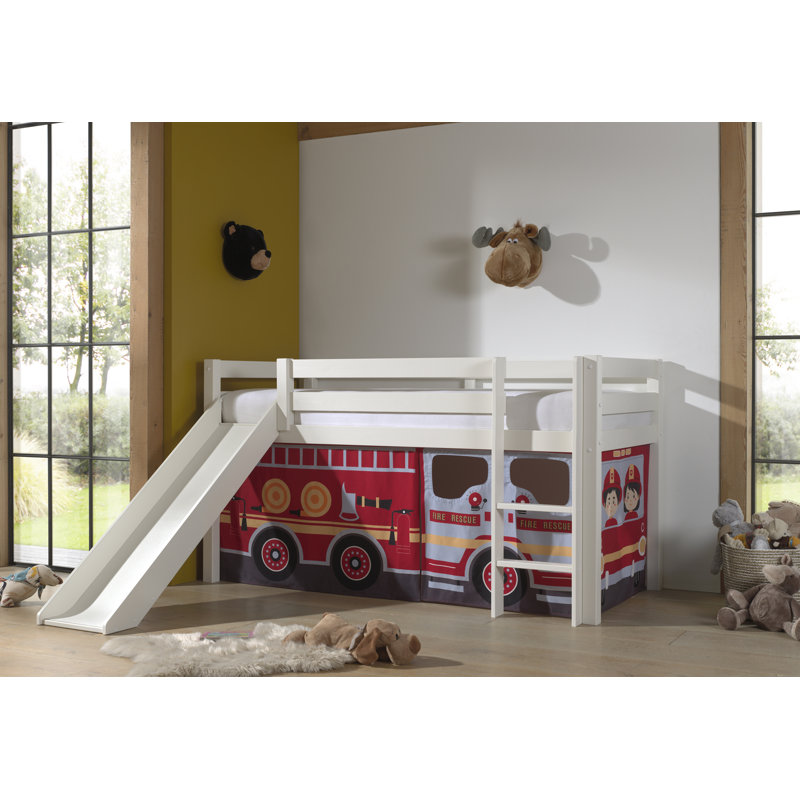 Pino European Single (90 x 200cm) Mid Sleeper Loft Bed, White