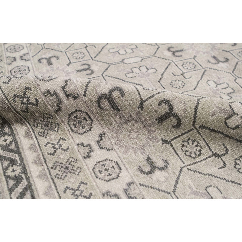 Tapis vert clair noué à la main de haute qualité
