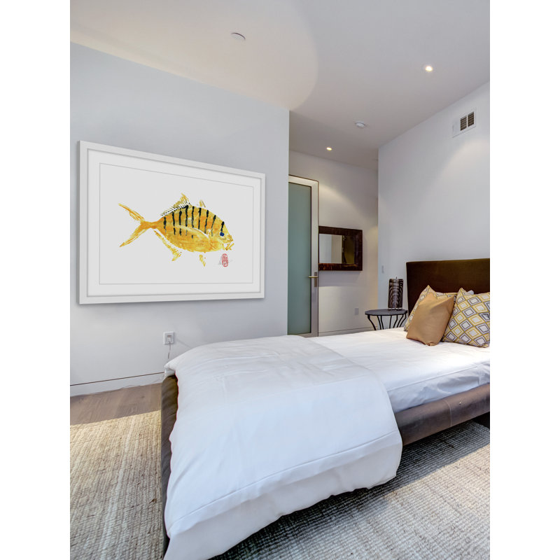 « golden trevally », reproduction d’art encadrée, H 24 po x l 36 po x P 1,5 po
