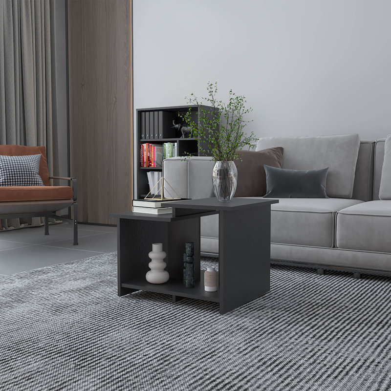 Table basse avec rangement ouvert, fini mélamine FM Furniture FM, Noir