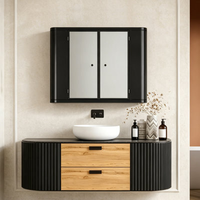 Armoire à pharmacie avec portes doubles et miroir 27,6 "x 23,6" Pelaga Kathryn