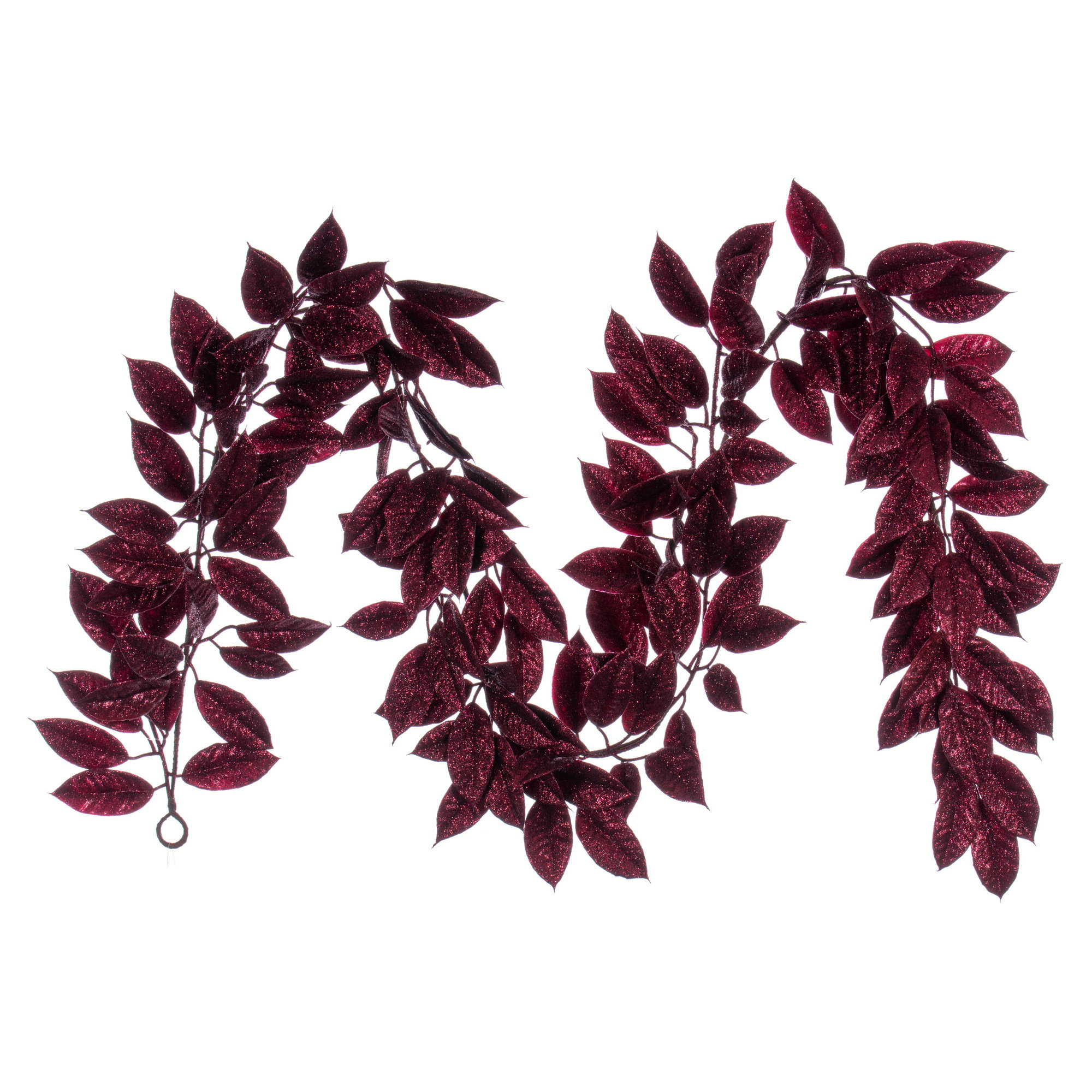 Primrue 6' Burgundy Artificial Gardenia Glitter Garland | Wayfair