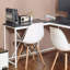 Bureau en coin Olympus, gris foncé et métal ivoire-996820816