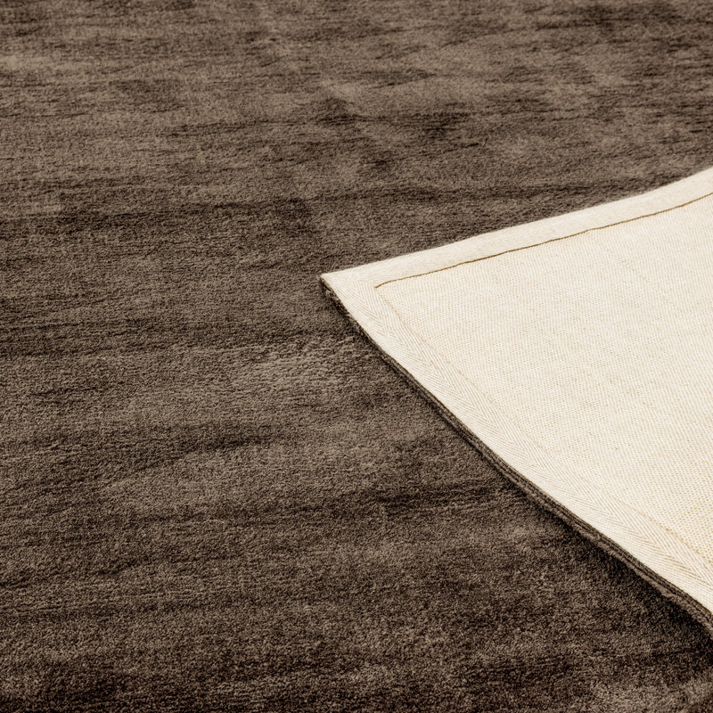 Doris Plain Silky Chocolate Rug, Rectangle 200 x 290cm