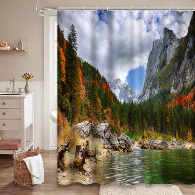 Magnifique rideau de douche avec 12 crochets