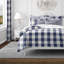 Ensemble d'édredon en coton indigo / ivoire 8 pièces Walker Buffalo-109897435