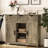 Adjustable Shelf Storage Cabinet For Efficient Utilization - Home Decor Piece Gray Living Room Organization-1432308675