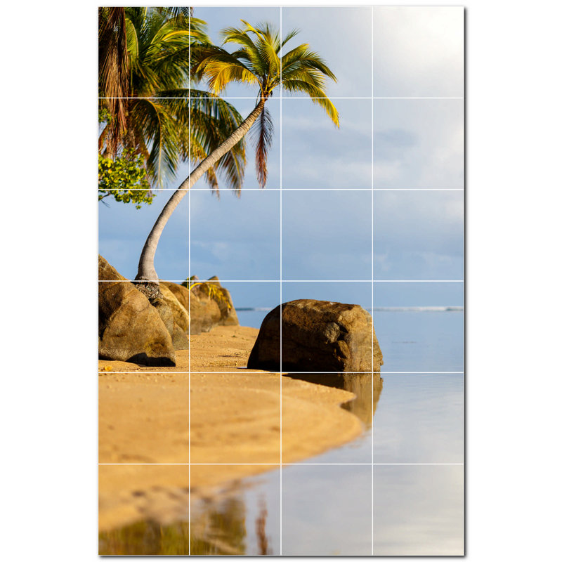 Murale en céramique satinée 8 "x 8" Beach Photo