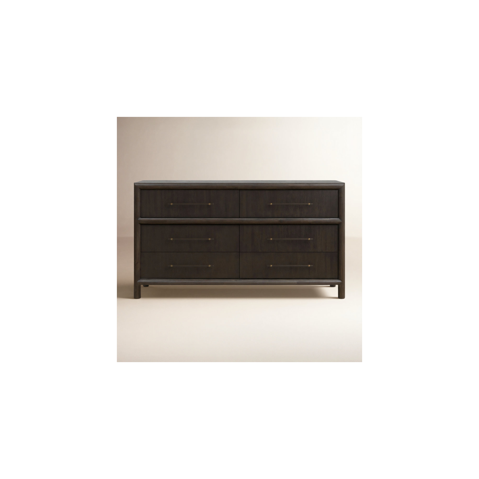 Colleen 6 Drawer 66" W Double Dresser, Basalt Gray