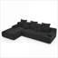 Canapé modulaire, canapé modulaire en L 110,25 x 67 po pour salon | noir | Melange Velvet