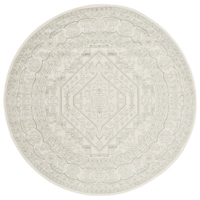 Arrietty Oriental Machine Made Area Rug in Sage/Ivory