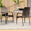 Outdoor Chair Of 2 - Iron Structure, Brown Pe , Ergonomic Seat Configuration Chairs Collection Robust Cozy Resting Place