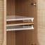 Natural Rattan Cupboard, Sideboard with 3-Wicker-Door, Adjustable Shelves