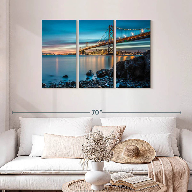 Lilie Oakland Bay Bridge At Dusk, 28" H x 45" W